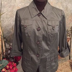 Presswyck & moore Button shirt top blouse tunic safari cargo outback  jacket